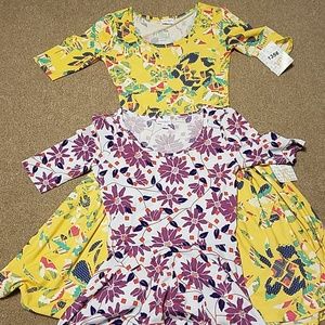 2 BNWT LulaRoe Nicole Dresses size XS BUNDLE